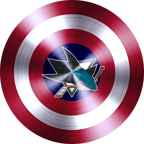 Captain American Shield With San Jose Sharks Logo cricut iron on